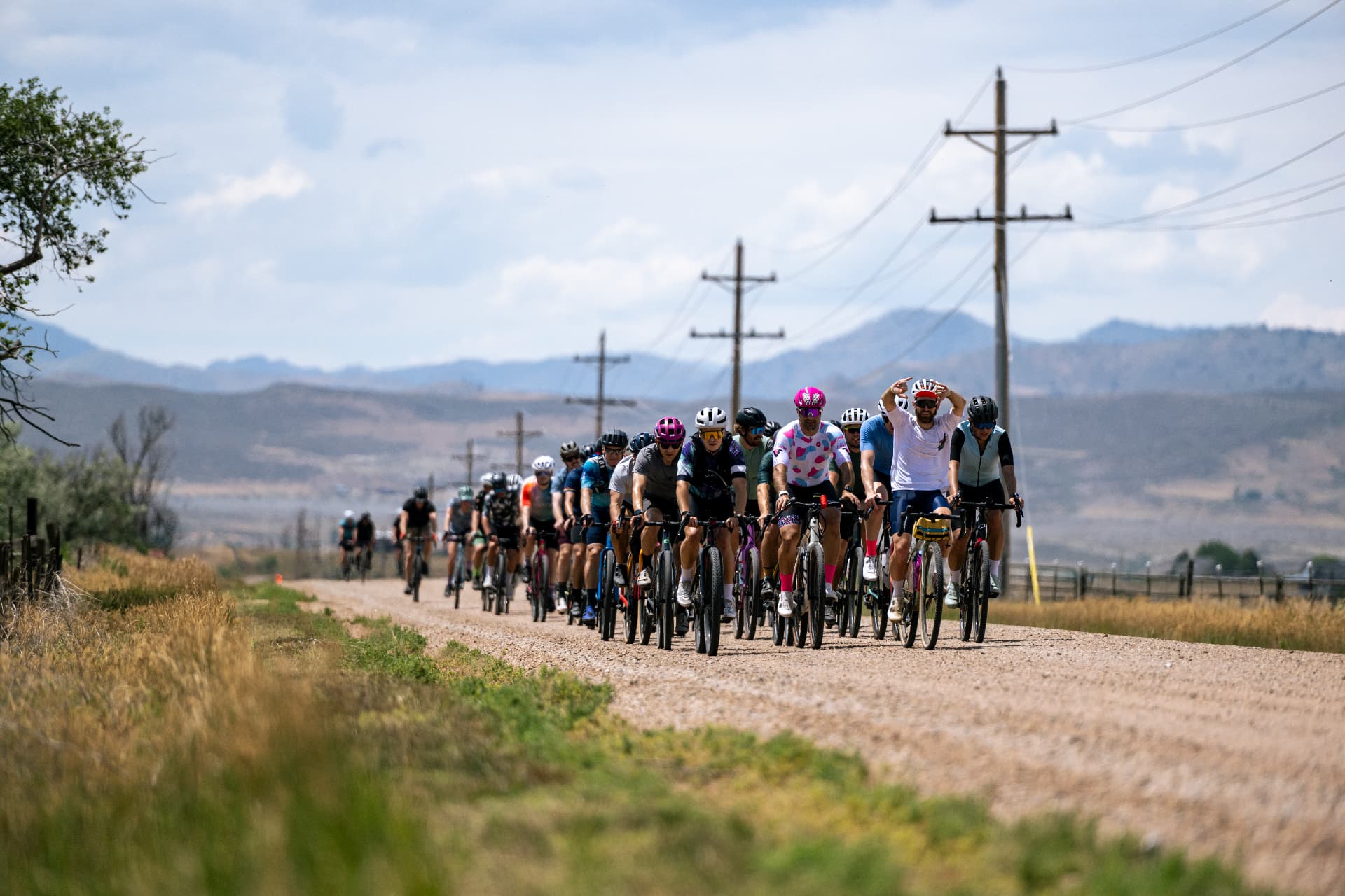 A TGIF group crossing open country