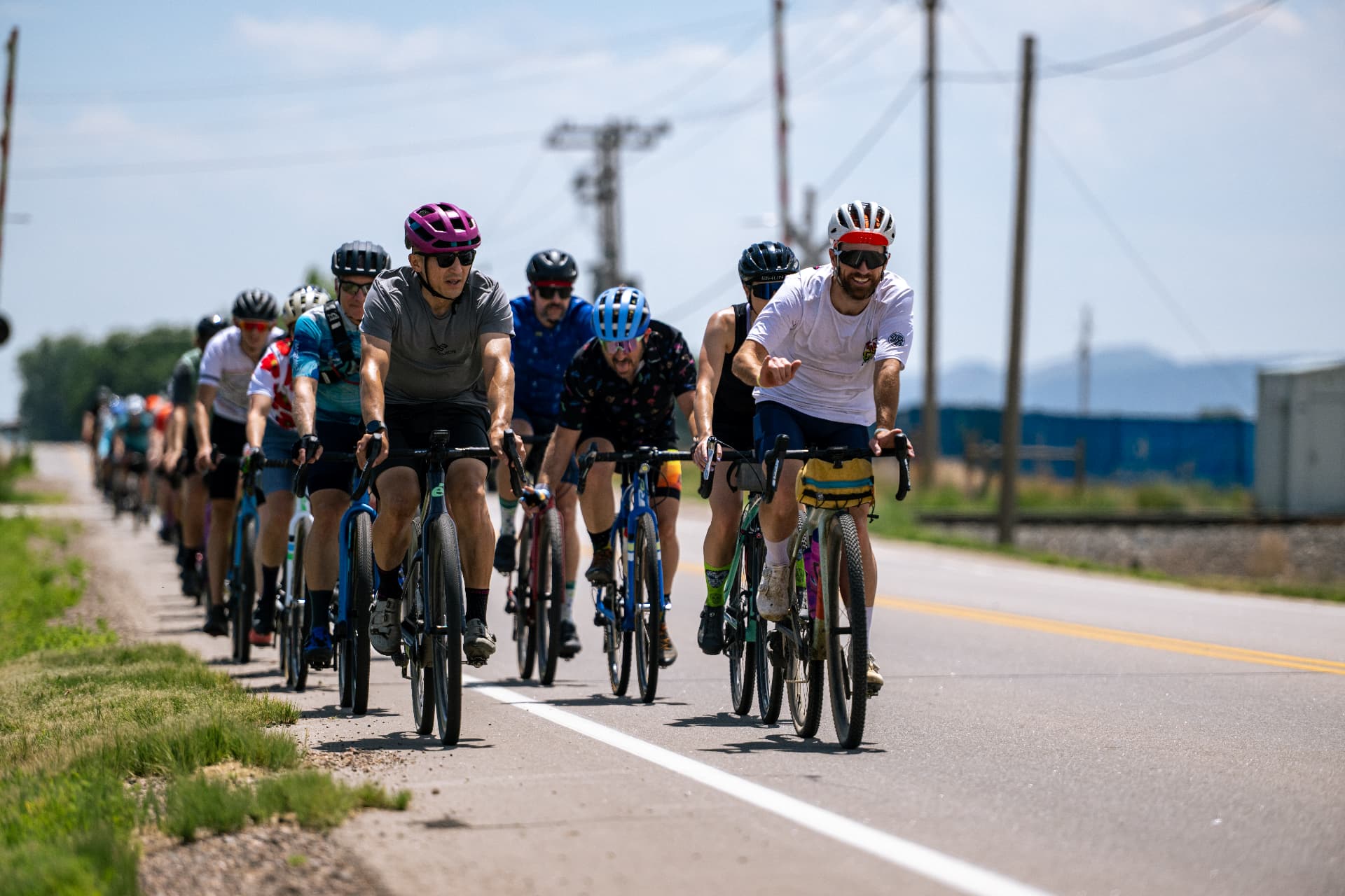 TGIF riders riding two abreast